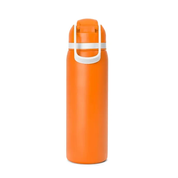 Two-Toned 27oz. Stainless Steel Pop Straw Bottle