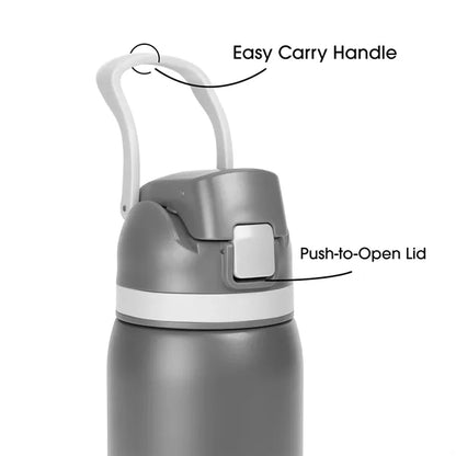 Two-Toned 27oz. Stainless Steel Pop Straw Bottle