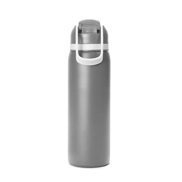 Two-Toned 27oz. Stainless Steel Pop Straw Bottle