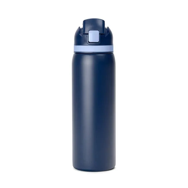 Two-Toned 27oz. Stainless Steel Pop Straw Bottle