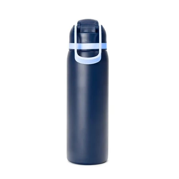 Two-Toned 27oz. Stainless Steel Pop Straw Bottle