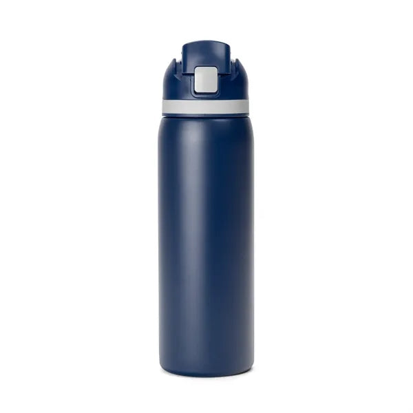 Two-Toned 27oz. Stainless Steel Pop Straw Bottle
