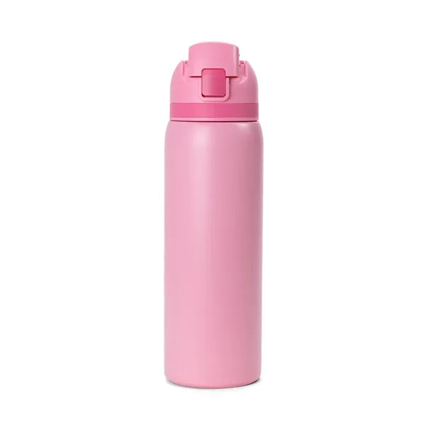 Two-Toned 27oz. Stainless Steel Pop Straw Bottle