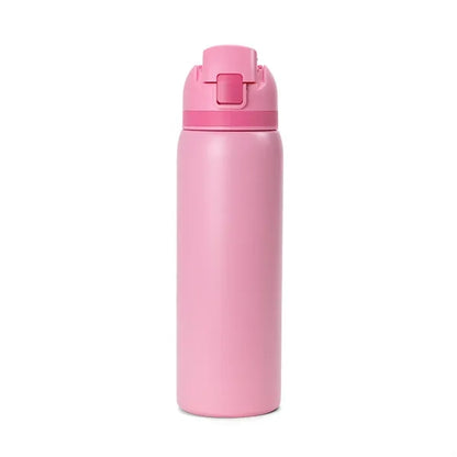 Two-Toned 27oz. Stainless Steel Pop Straw Bottle