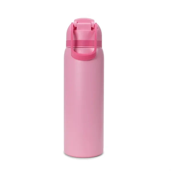 Two-Toned 27oz. Stainless Steel Pop Straw Bottle