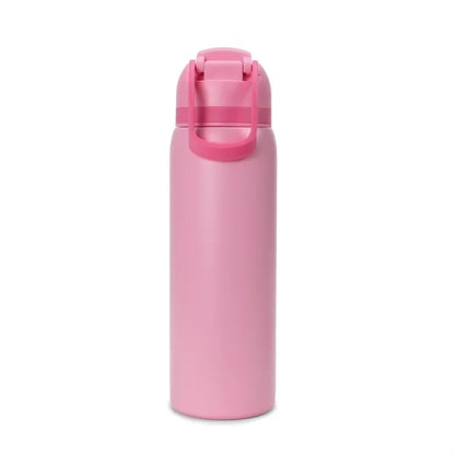Two-Toned 27oz. Stainless Steel Pop Straw Bottle