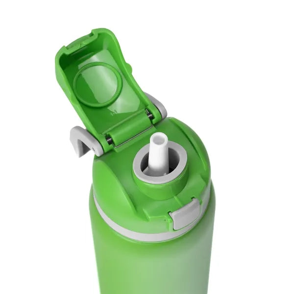 Two-Toned 27oz. Stainless Steel Pop Straw Bottle