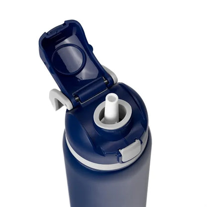 Two-Toned 27oz. Stainless Steel Pop Straw Bottle