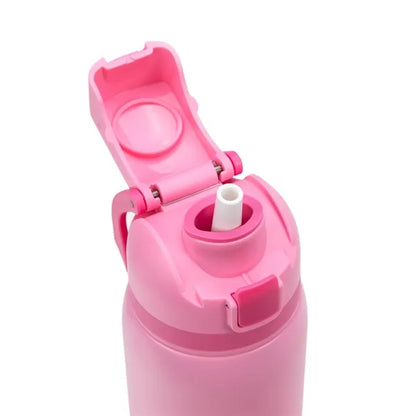Two-Toned 27oz. Stainless Steel Pop Straw Bottle