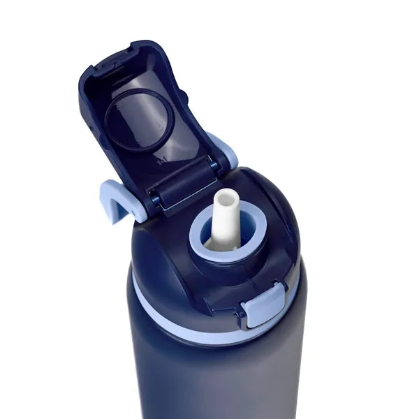 Two-Toned 27oz. Stainless Steel Pop Straw Bottle