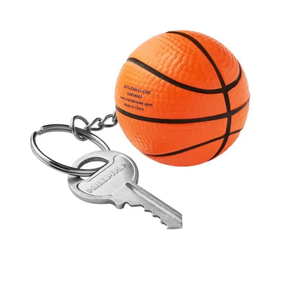 Basketball Shape Stress Ball Keychain