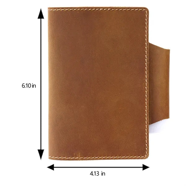 Leather Refillable Travel Notebook w/ Card Slots Pen Holder