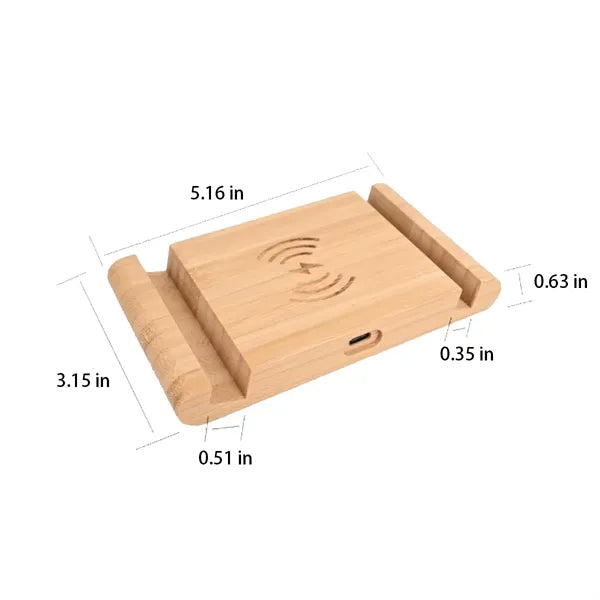 15W Fast Charging Eco-Friendly Bamboo Wireless Charger Stand