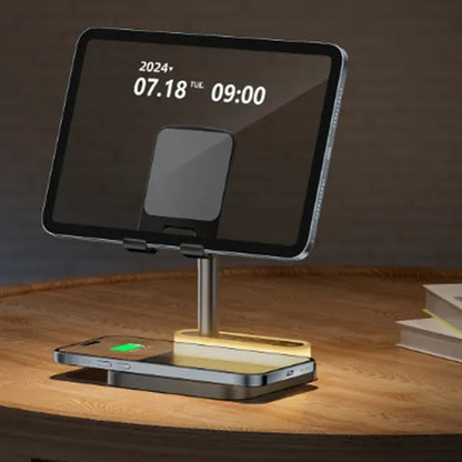 3-in-1 Adjustable Lamp Multi-Port Hub Wireless Charger Stand