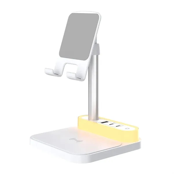 3-in-1 Adjustable Lamp Multi-Port Hub Wireless Charger Stand