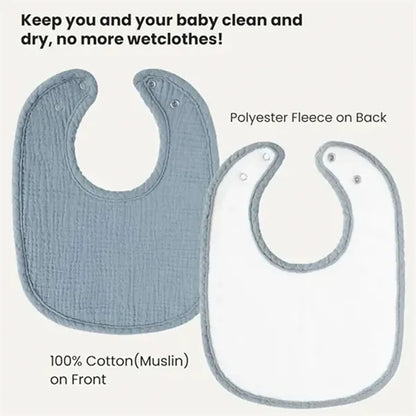 Cotton Muslin Bandana Bib-Soft Absorbent Baby Bibs for Boy