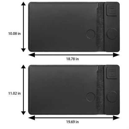 Multi-Device Wireless Charger PU Leather Laptop Sleeve