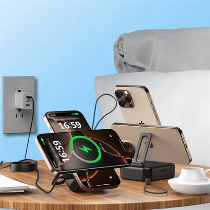Portable Phone Tool Box with Charging Cables and Phone Stand