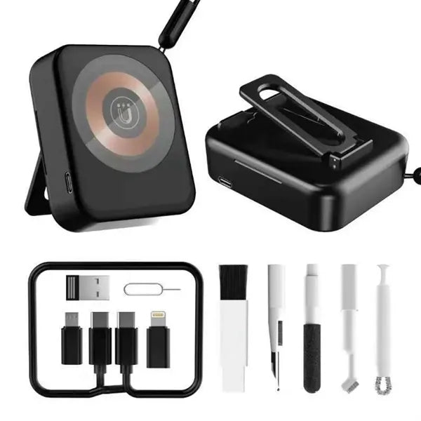 Portable Phone Tool Box with Charging Cables and Phone Stand