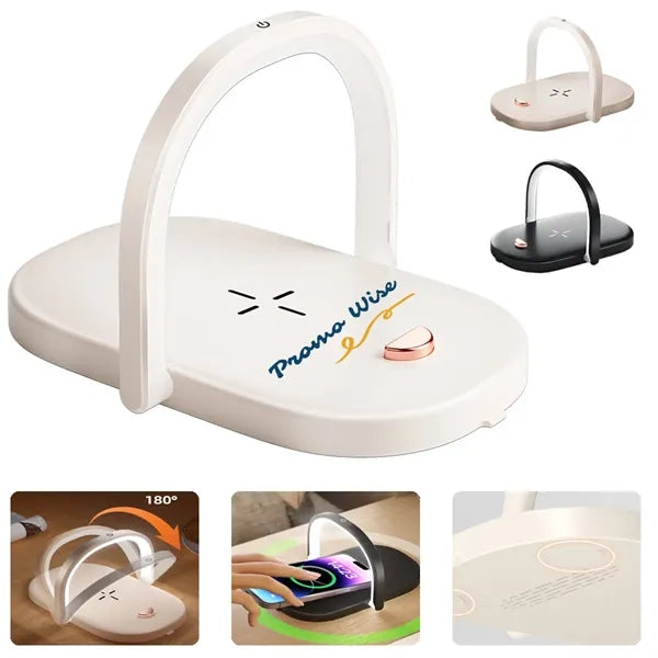 3-in-1 Adjustable Arm Holder LED Desk Lamp Wireless Charger
