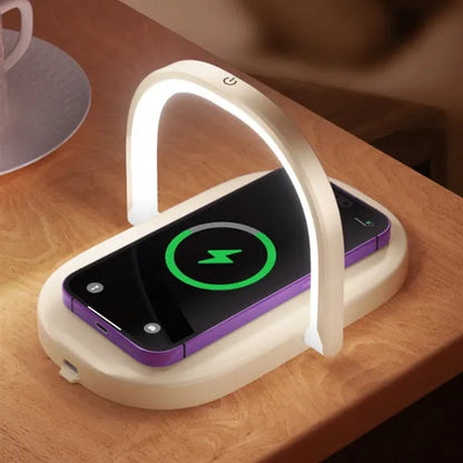 3-in-1 Adjustable Arm Holder LED Desk Lamp Wireless Charger