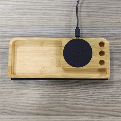 Foldable Wireless Charging Mat with Phone Stand and Storage