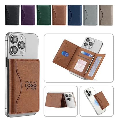 Tri-Fold Magnetic Wallet with Card Holder and Stand
