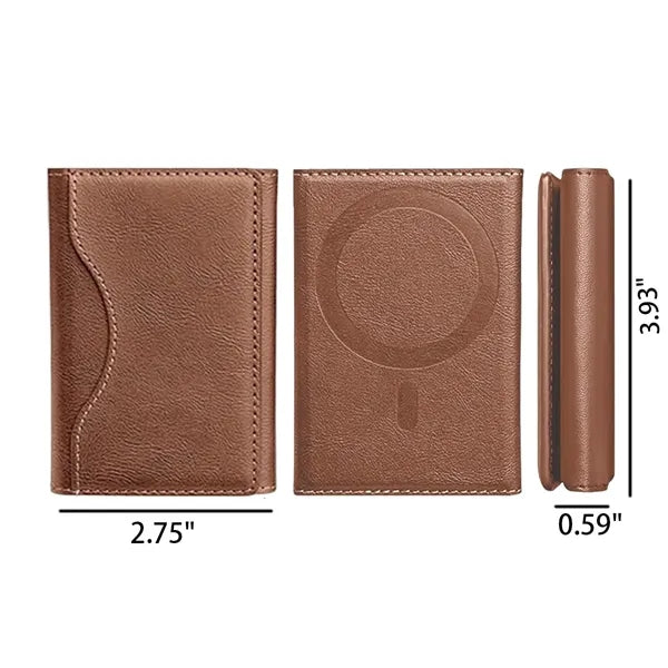 Tri-Fold Magnetic Wallet with Card Holder and Stand