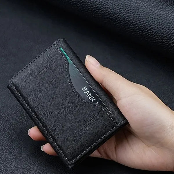 Tri-Fold Magnetic Wallet with Card Holder and Stand