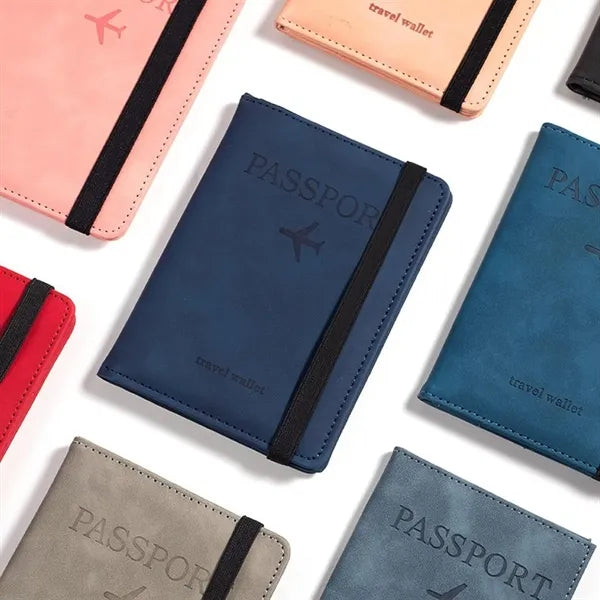 Leather Multi-Card Passport Holder -RFID Blocking Travel Wa