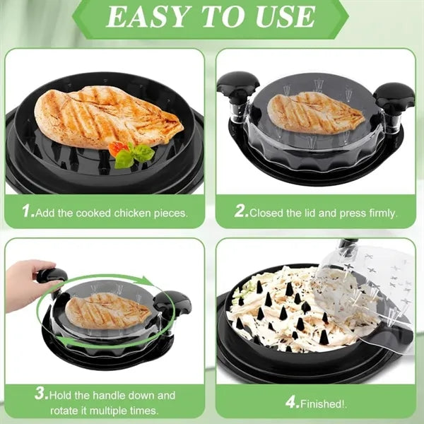 Chicken Shredder with Transparent Lid, Non-Slip Design and D