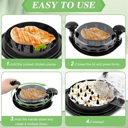 Chicken Shredder with Transparent Lid, Non-Slip Design and D