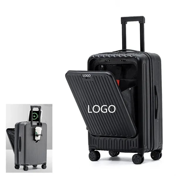 20 Inch Carry On Luggage With Cup Holder & USB Port