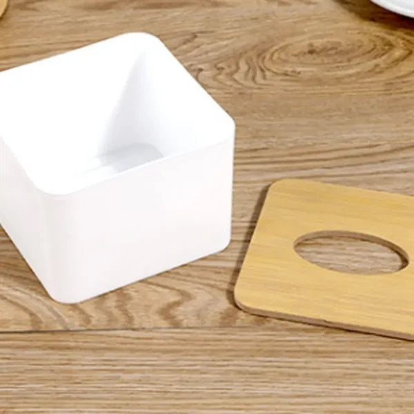 Dustproof Hygienic Minimalist Bamboo Top Cover Tissue Box