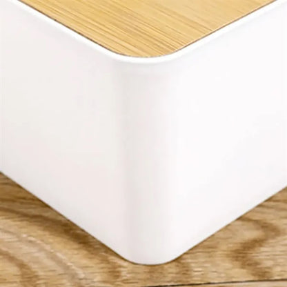 Dustproof Hygienic Minimalist Bamboo Top Cover Tissue Box
