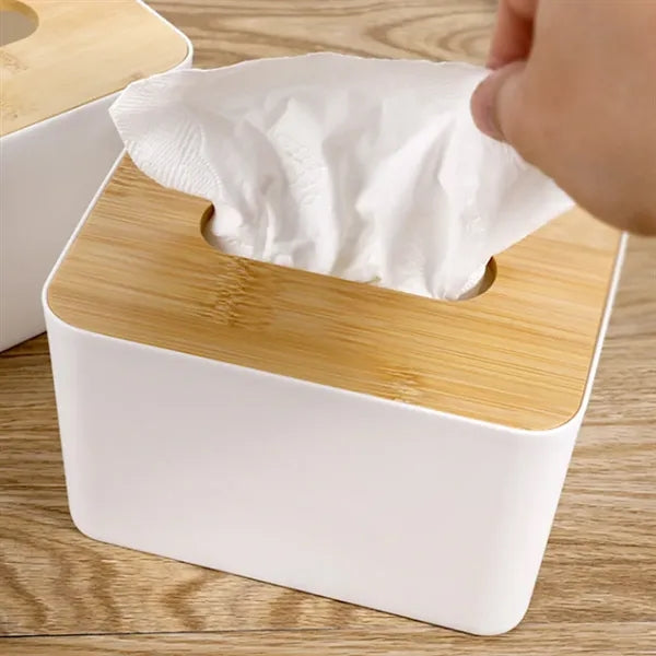 Dustproof Hygienic Minimalist Bamboo Top Cover Tissue Box