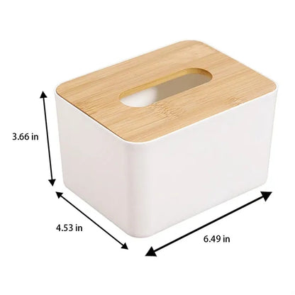 Dustproof Hygienic Minimalist Bamboo Top Cover Tissue Box