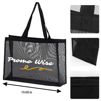 Durable Light Wide Base Reinforced Mesh Spacious Tote Bag