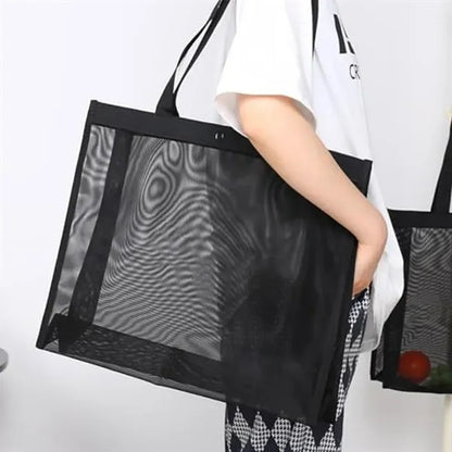 Durable Light Wide Base Reinforced Mesh Spacious Tote Bag