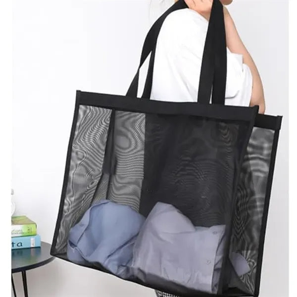 Durable Light Wide Base Reinforced Mesh Spacious Tote Bag