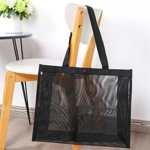 Durable Light Wide Base Reinforced Mesh Spacious Tote Bag