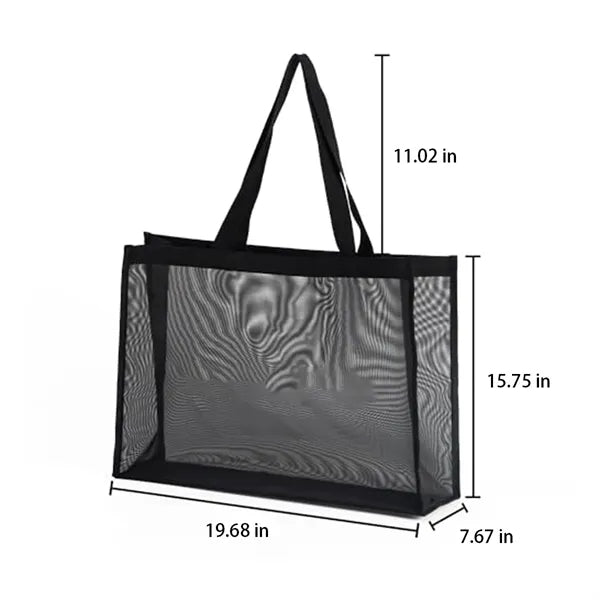 Durable Light Wide Base Reinforced Mesh Spacious Tote Bag