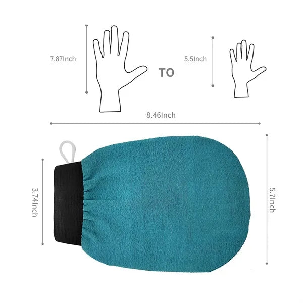 Dual Use Rayon Exfoliating Bath Gloves with Cuff and Hanger