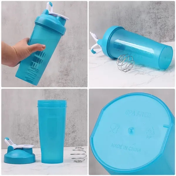 600ML Shaker Bottle with Wire Whisk Ball