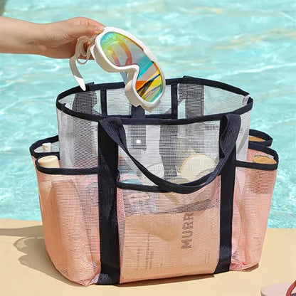 Multi-Pocket Compact Quick-Access See-Through Mesh Tote Bag