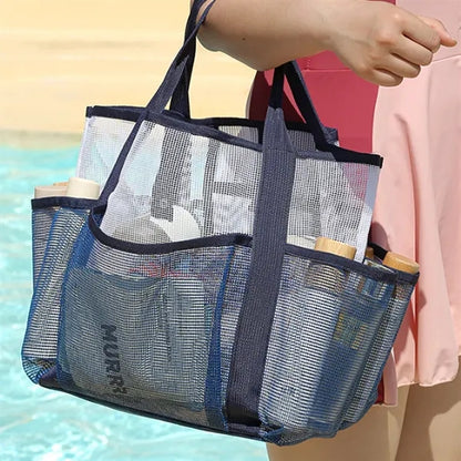 Multi-Pocket Compact Quick-Access See-Through Mesh Tote Bag