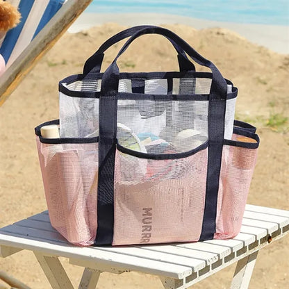 Multi-Pocket Compact Quick-Access See-Through Mesh Tote Bag