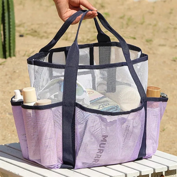 Multi-Pocket Compact Quick-Access See-Through Mesh Tote Bag