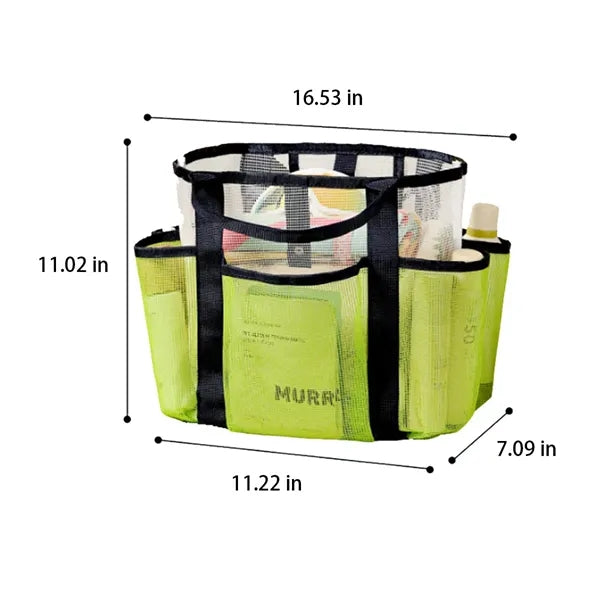 Multi-Pocket Compact Quick-Access See-Through Mesh Tote Bag