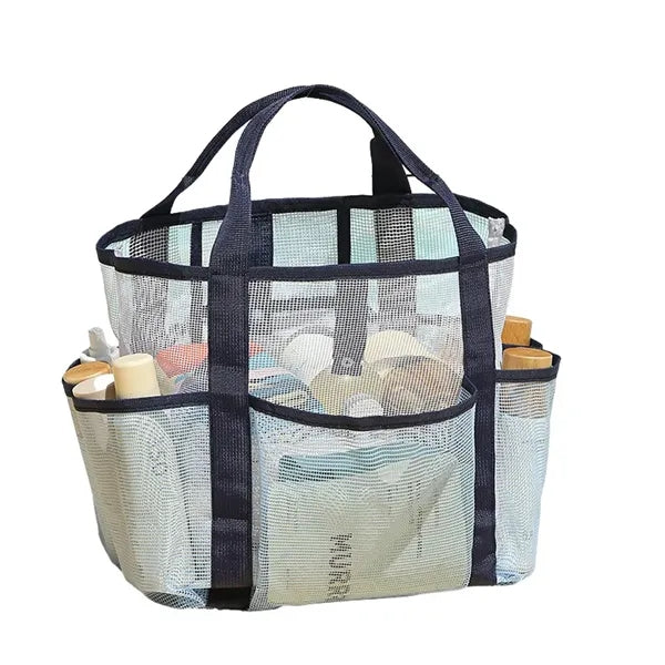 Multi-Pocket Compact Quick-Access See-Through Mesh Tote Bag